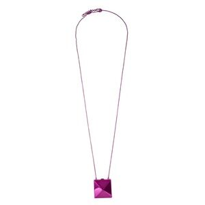 🎁 NWT Valentino Garavani Rockstud Mirror Box Necklace Pink PP $790 Retail